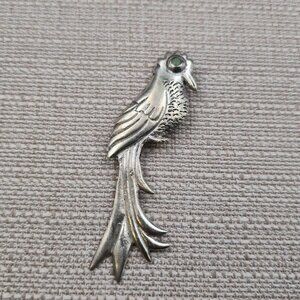 Sterling Silver Quetzal Bird of Paradise Pin Brooch B989